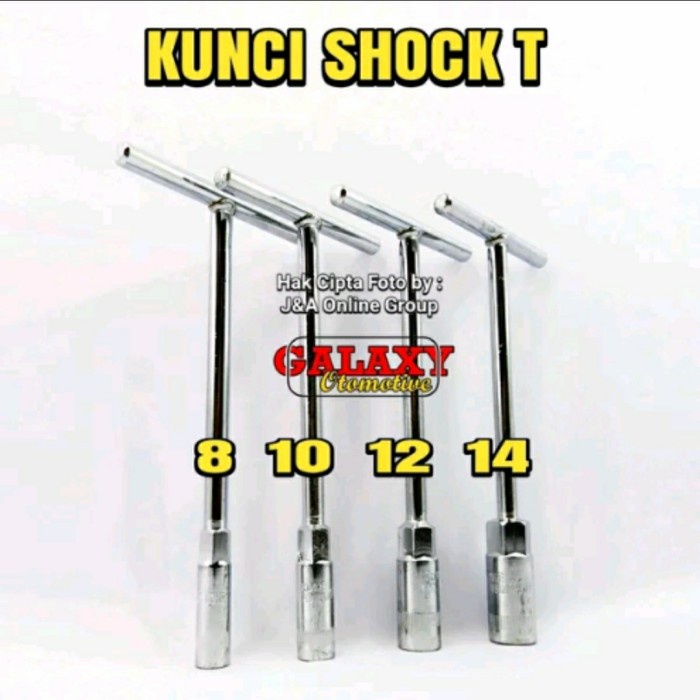 Kunci Shock T Pendek Ukuran 8 - 10 - 12 - 14 -Harga per Pc - 14mm