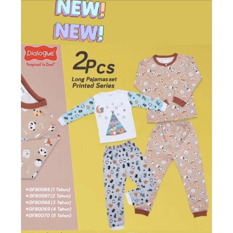 Dialogue Baby 2 Pcs Long Pejamas Set Printed