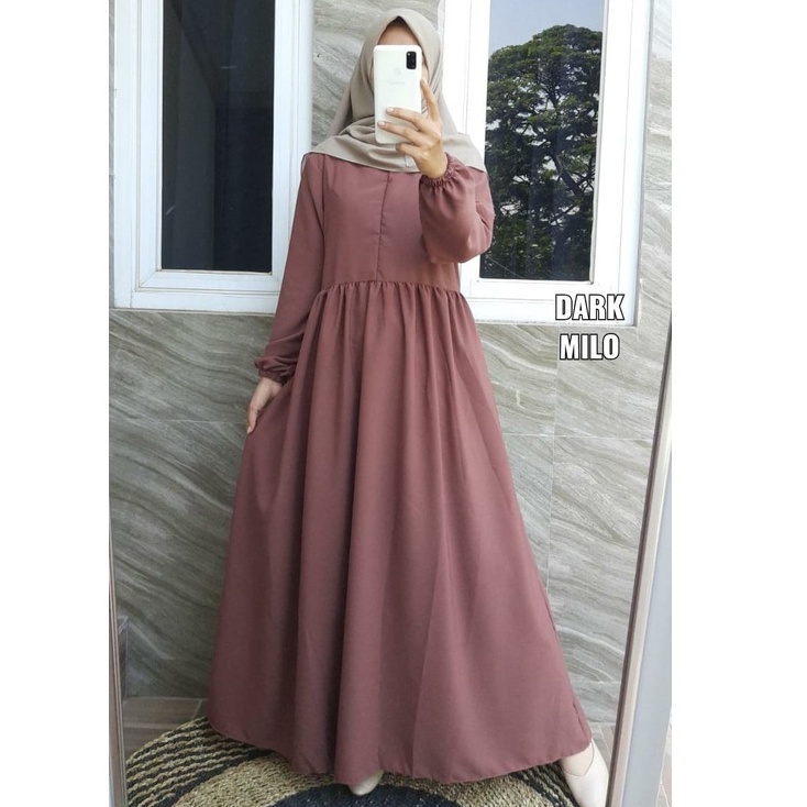 Gamis Wolfis M-XL Basic Babydoll/ Dress Babydoll Wolfis Seri 2