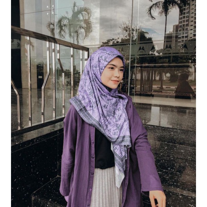 PROMO / VIEW LILAC / JILBAB VOAL PREMIUM / GROSIR HIJAB / HIJAB SEGI EMPAT / VOAL MOTIF PREMIUM / DE