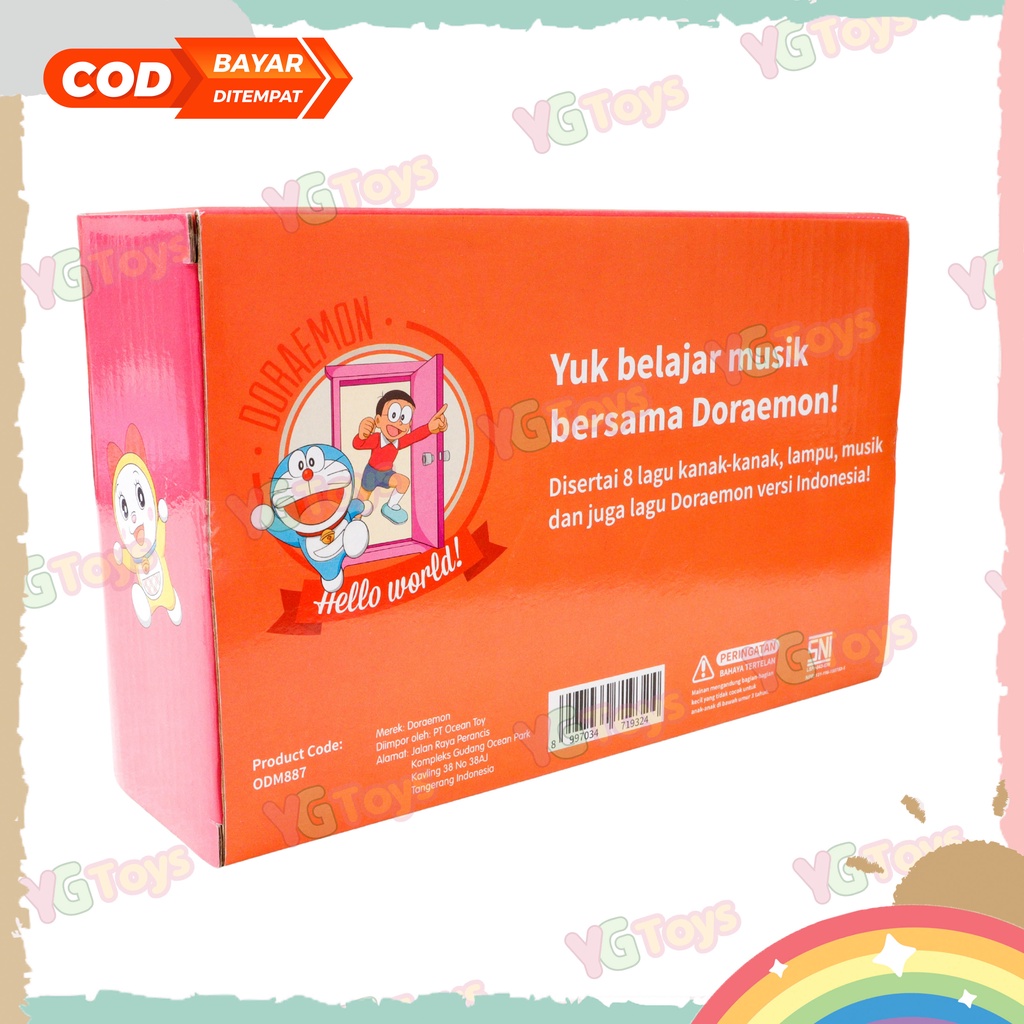 YGtoys Mainan Piano Musik Doraemon Anak Laki Laki Perempuan Karakter Edukasi