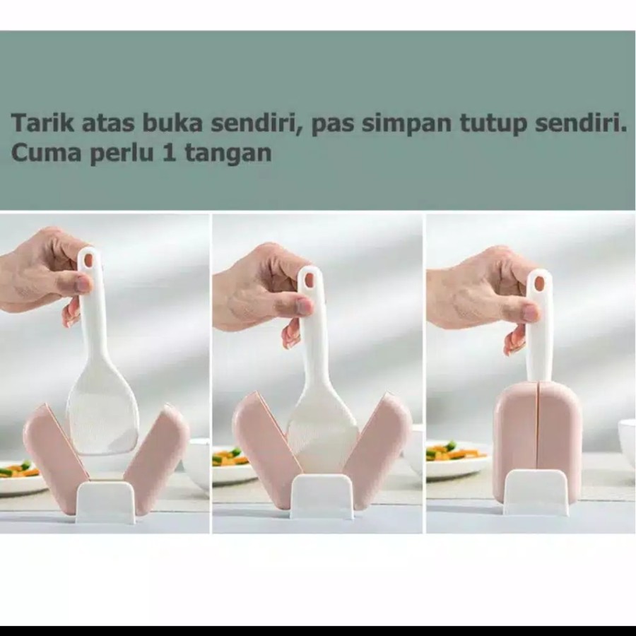 Sendok Nasi dengan tutup otomatis