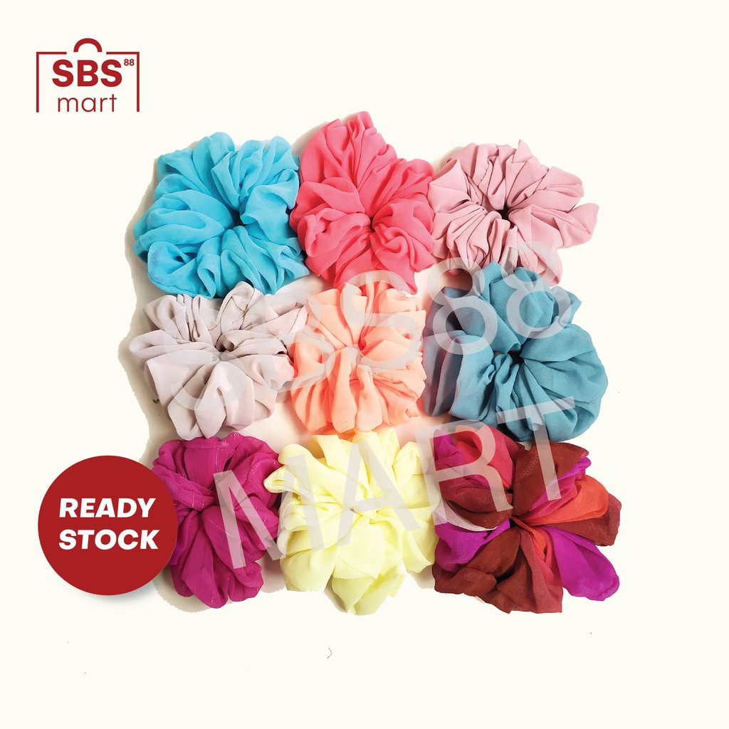 SCRUNCHIE HIJAB JUMBO - Ikat Rambut Cepol - Cepol Hijab BAHAN CERUTI PREMIUM LEMBUT