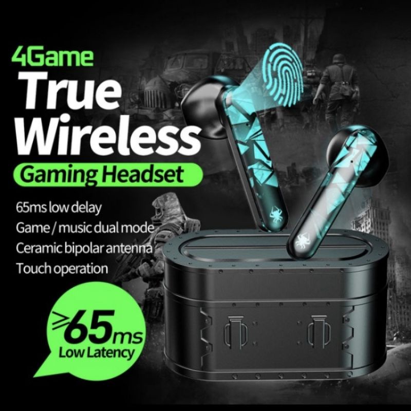 Plextone 4Game, TWS Gaming Earphone Bluetooth 5.1 Touch Earbuds Music