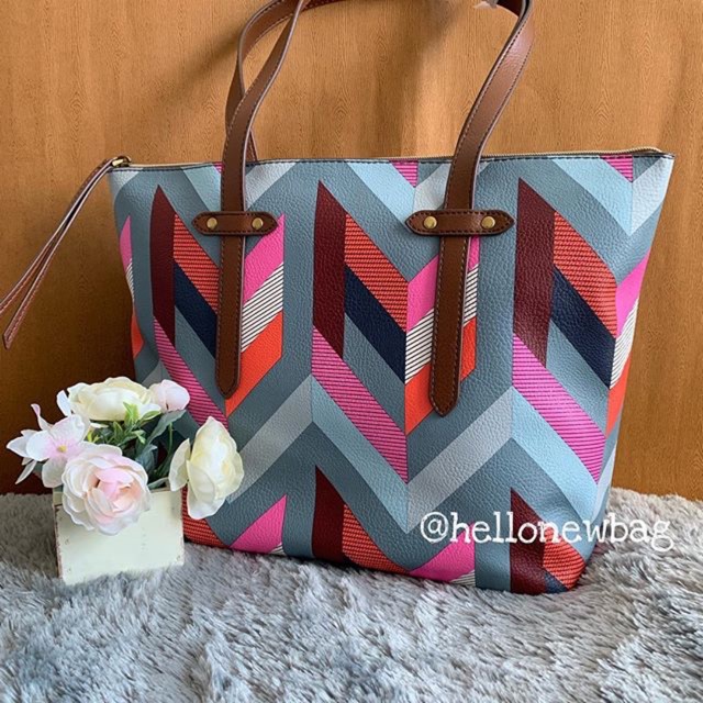 Fossil felicity tote chevron - SALE