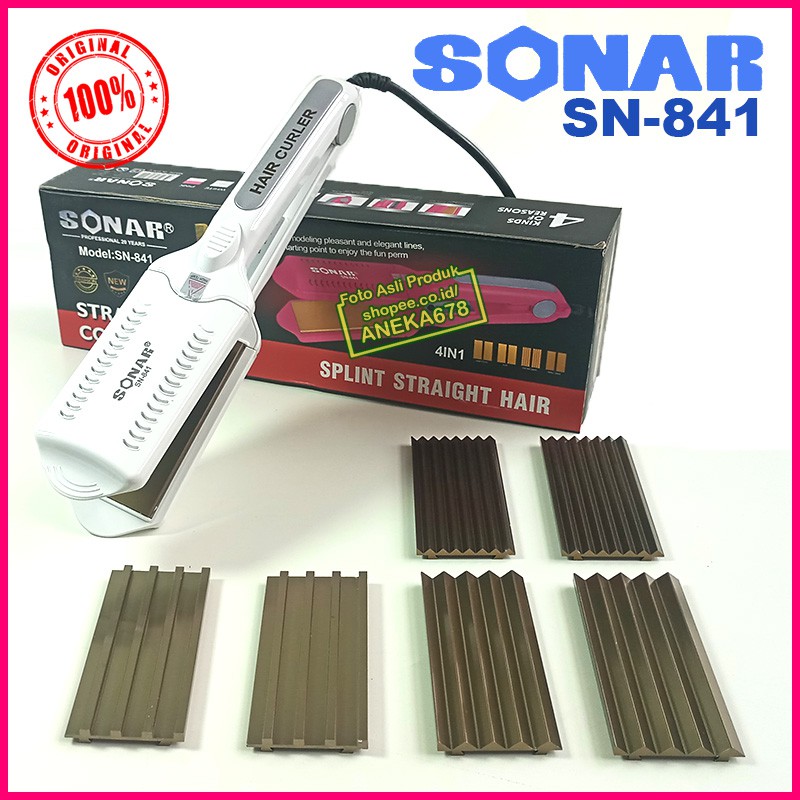 SONAR SN 841 CATOKAN 4in1 ALAT CATOK RAMBUT KERITING CURLY ZIGZAG WAVE