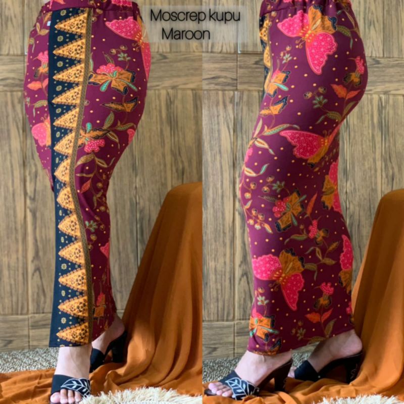Kamen jadi rok bali bahan mscrepe strait motif batik kupu-3