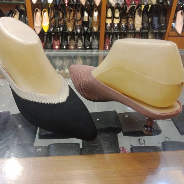 Elvarette lotus_shoes import heels 3cm bahan kain karet size 36-40