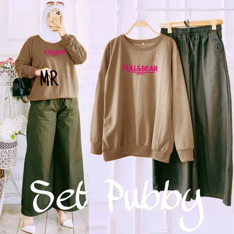 SET CELANA KULOT PUBBY, BABYTERRY KATUN, GAMIS HIJAB MUSLIM, SETELAN OLAHRAGA