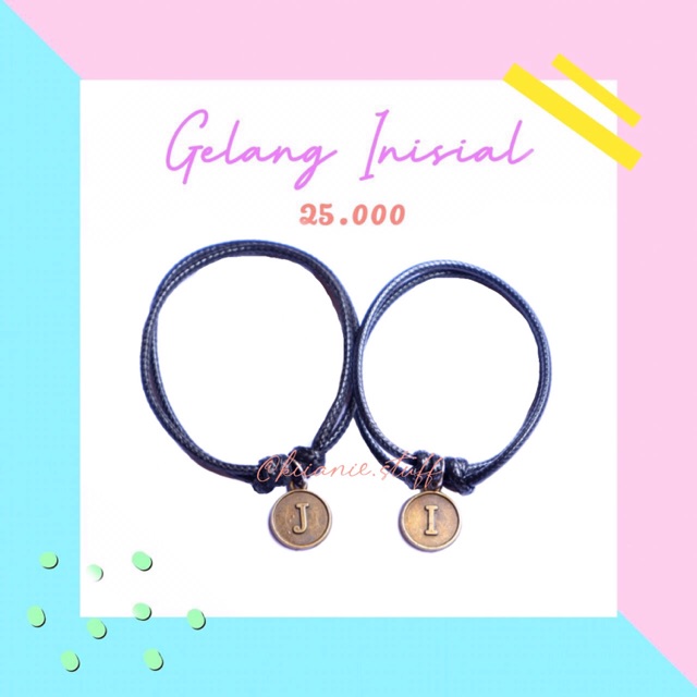 GELANG INISIAL COUPLE BULAT HITAM