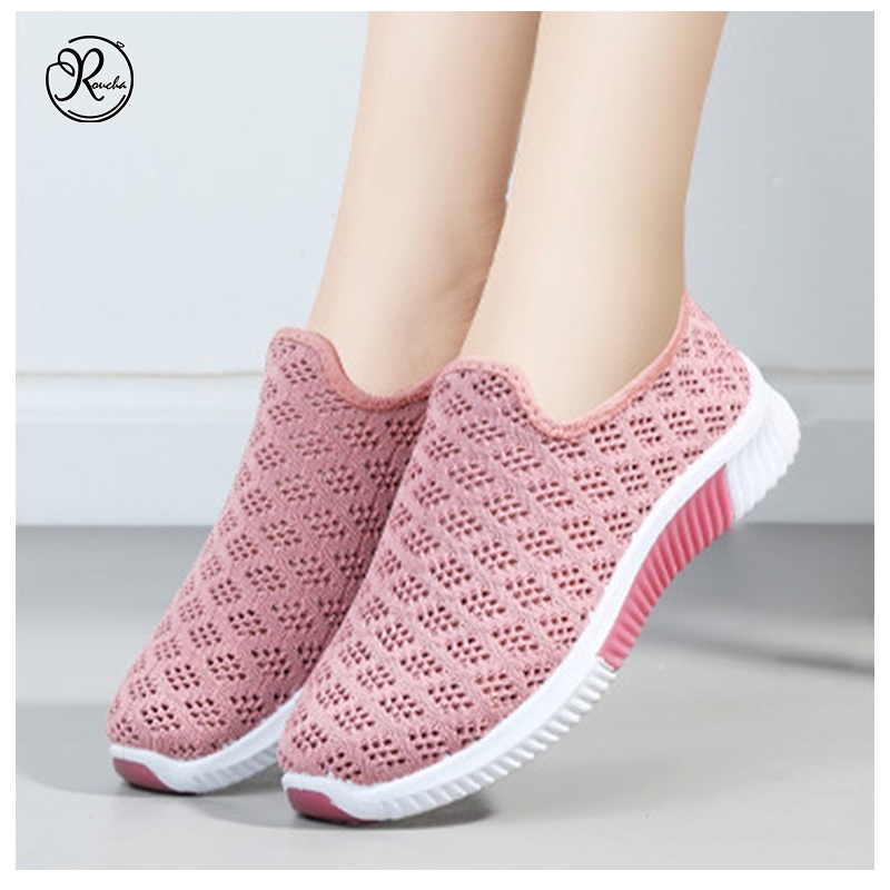 Sepatu Sneakers Slip On Wanita Sepatu Running Cewek Unisex - 2202