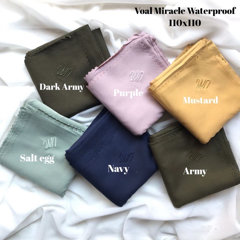 [BISA COD] VOAL MIRACLE WATERPROOF UMAMA SCARF / HIJAB JILBAB SEGIEMPAT VOAL MIRACLE WATERPLASH