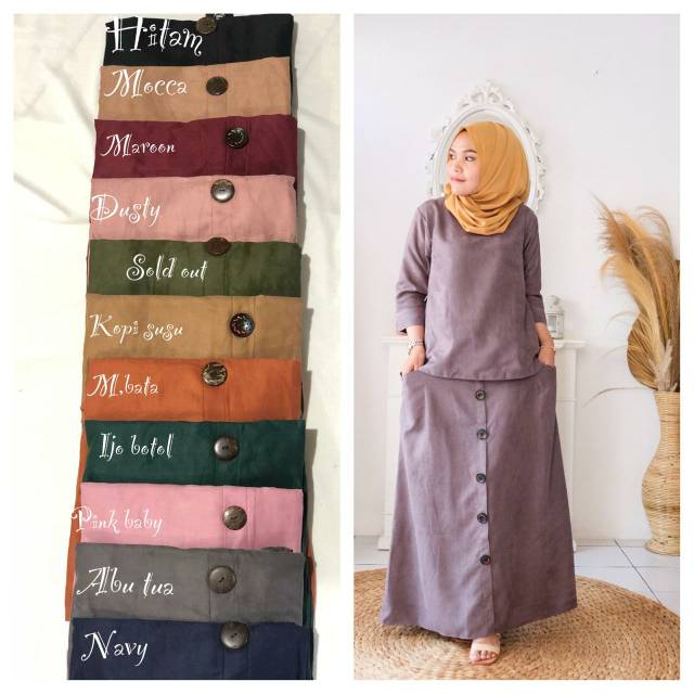 Setelan babycodoray rok kancing