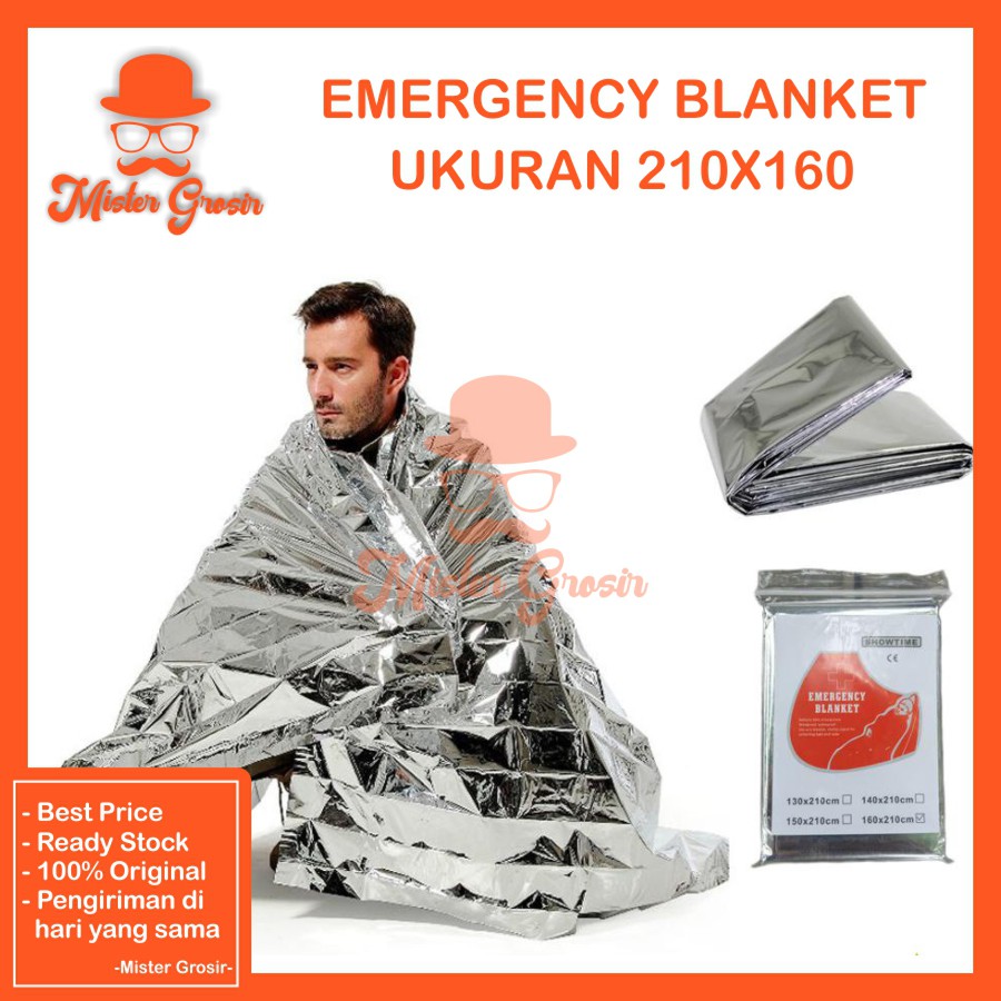 Emergency Blanket 210x160 Selimut Darurat Alumunium Foil Anti