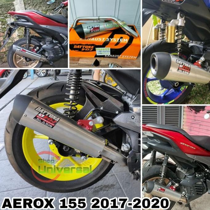 Knalpot Racing Daytona Slash GP Taper Aerox 155 knalpot daytona aerox shopun21 dijamin
