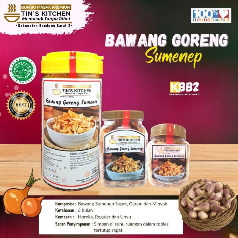 

Bawang Goreng Premium-Tin’s Kitchen (Original, Original Pedas, Teri, Teri Pedas)