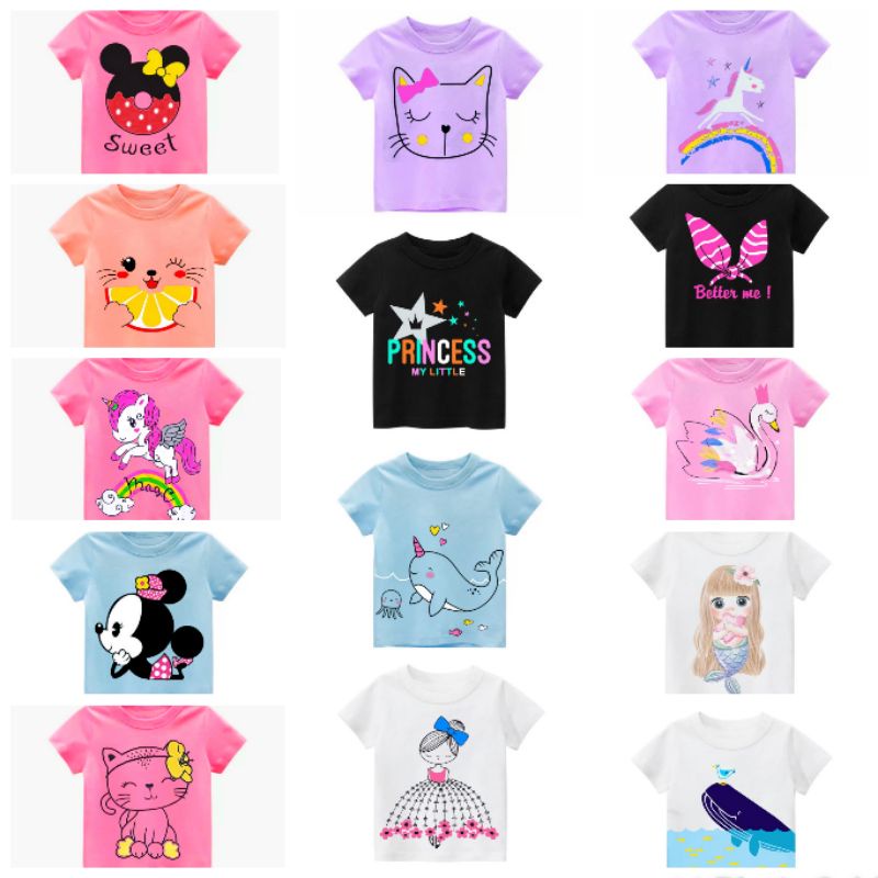 kaos anak perempuan/kaos anak perempuan lucu 1-10th