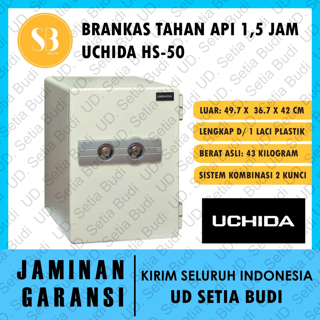 Brankas Tahan Api 2 Kunci Non-Alarm Uchida HS 50