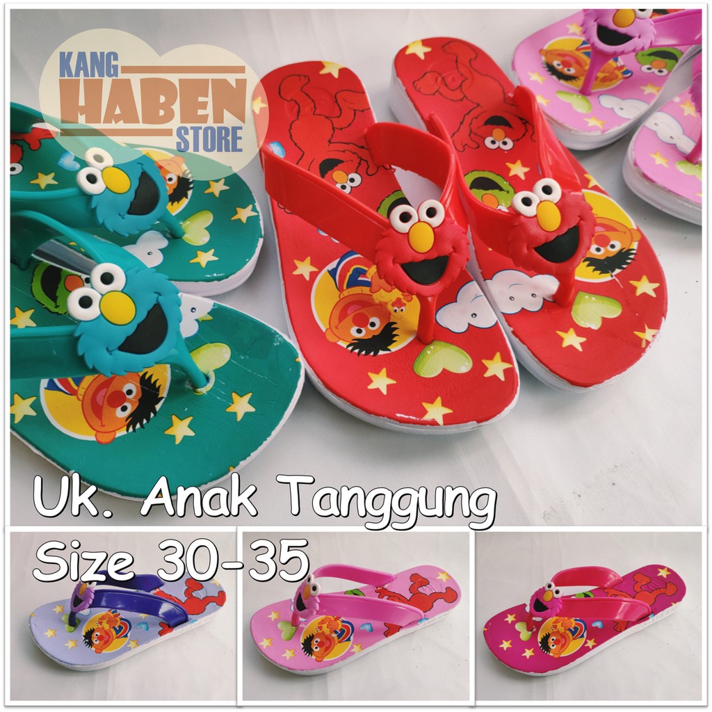 283C Sandal Anak Tanggung Alas Bergambar Karakter Sesame Street