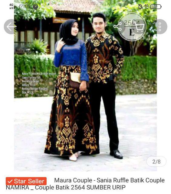 Maura Couple - Sania Ruffle Batik Couple Namira _ Couple Batik 2564 Sumber Urip