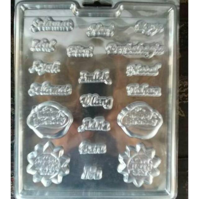 Cetakan Coklat Puding Ucapan Happy birthday Selamat Ulang Tahun Indonesia