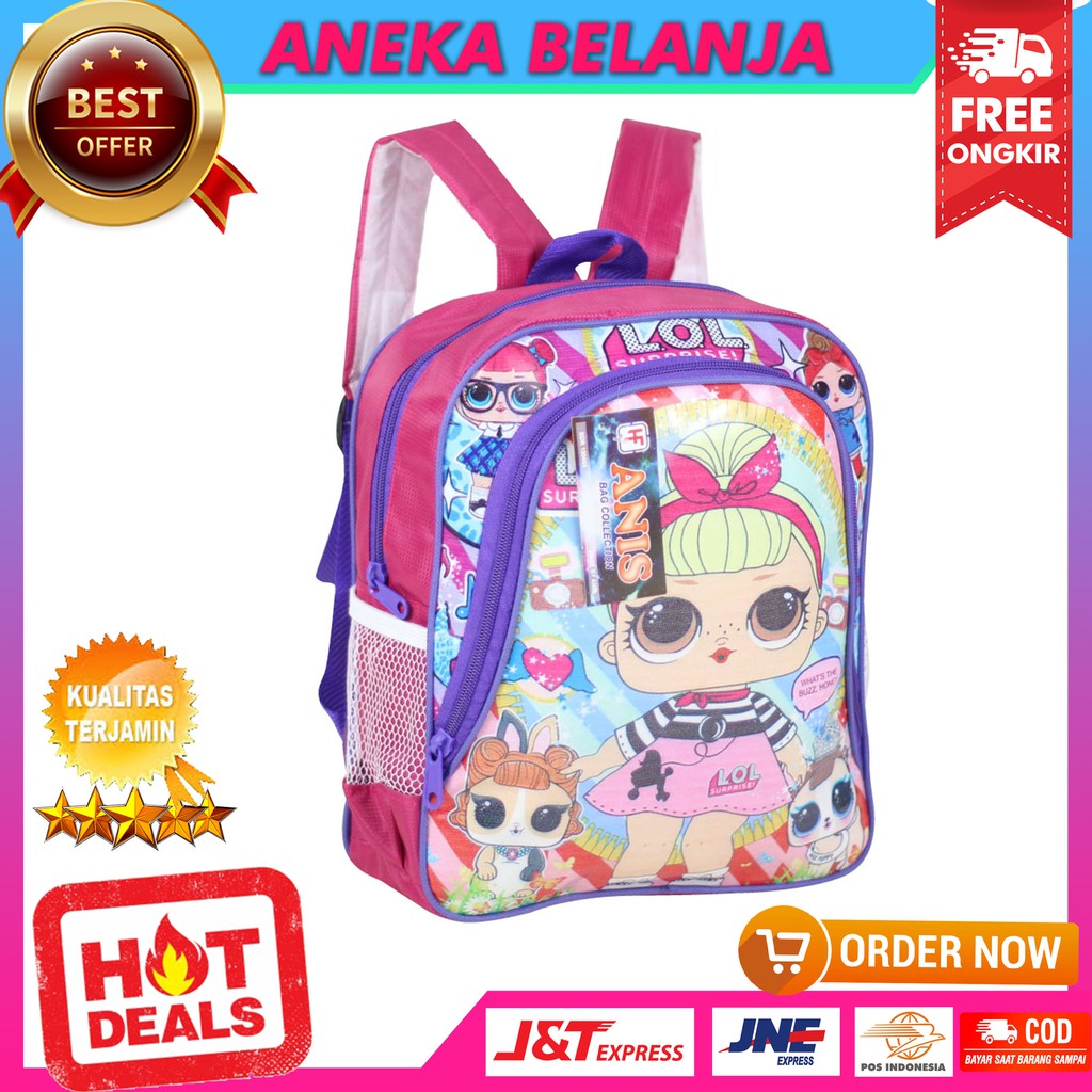 New Arrival Tas Punggung Mika Khusus Anak Cewek Gambar Kartun LOL Pink Kece Terbaru Kekinian Stylish