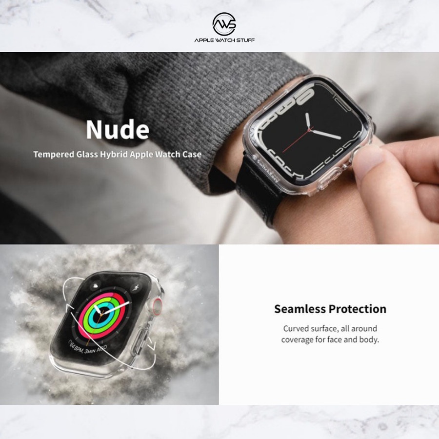 SwitchEasy Nude Case with Screen Protector Hybrid Apple Watch Series 7