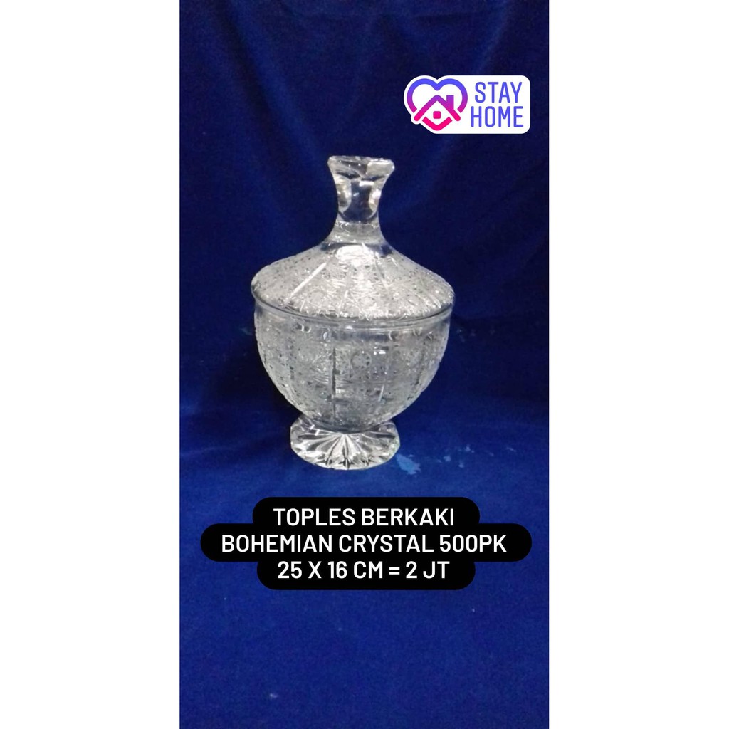 Toples Berkaki Bohemian Crystal 500PK 25 x 16 cm