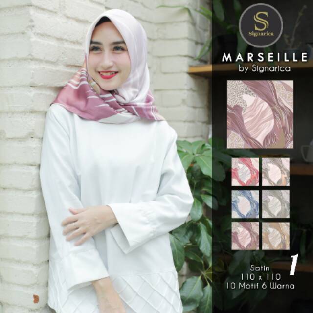jilbab hijab kerudung segiempat satin motif marseille by signarica murah termurah 1