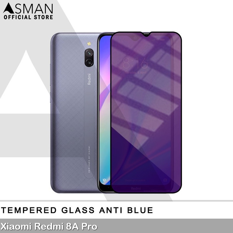 Tempered Glass Blue Light Full Lem Xiaomi Redmi 8A Pro Anti Radiasi Screen Protector