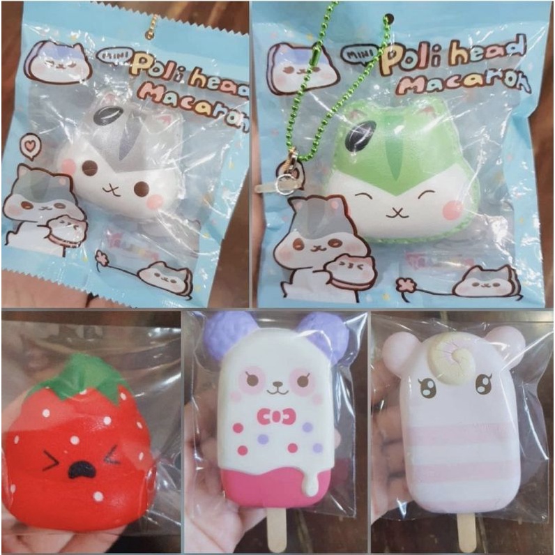 Squishy murah flashsale Ibloom Popsicle loli Crazy poo merah semangka watermelon poli head macaron