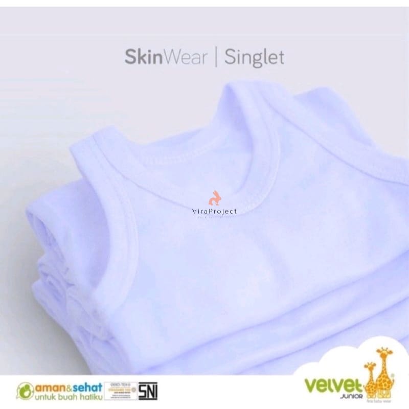 SINGLET PUTIH ORIGINAL VELVET JUNIOR / SINGLET ANAK COWOK CEWEK / SINGLET PUTIH KAOS DALAM ANAK