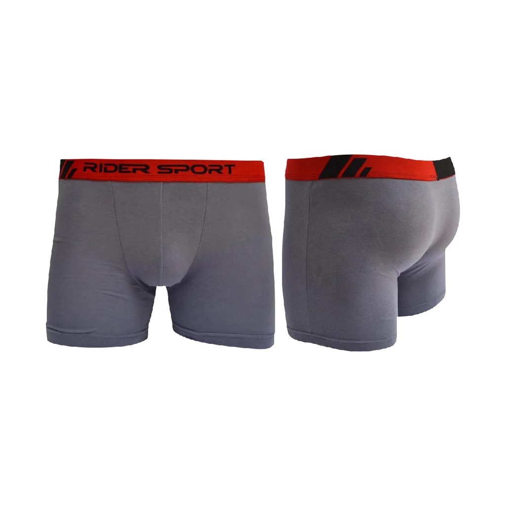 Celana Dalam Pria Boxer - RIDER Sport R763B R 763 - Hitam / Abu Polos