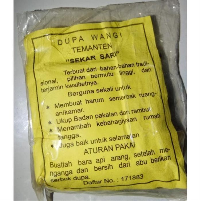 Dupa Wangi Temanten "Sekar Sari "