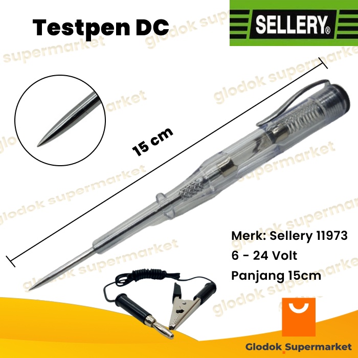 Testpen DC Sellery 11-973 Tespen Aki 6-24 Volt