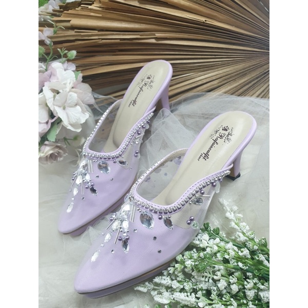 sepatu alunna lilac tinggi 7cm lancip