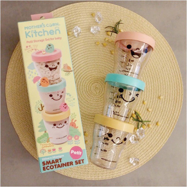 MOTHER’S CORN /  Motherscorn Petit Smart Ecotainer Set (Kontainer Makanan Anak Bayi) Murah