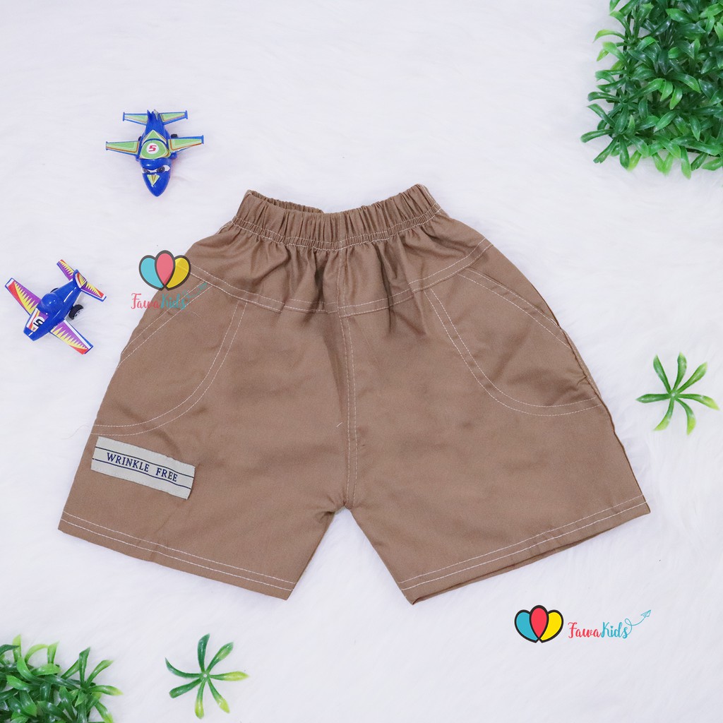 (BUY 1 GET 1) Celana Pendek Polos uk. 1-3 Tahun / Lexy Pants Anak Laki Balita Harian Murah Kantong