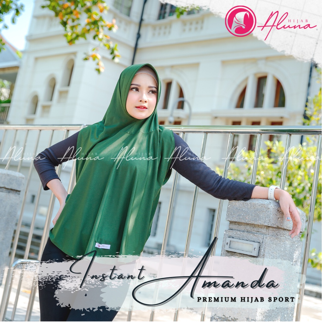 Instant Amanda By Hijab Aluna Official | Kerudung | Jilbab | Hijab | Hijab Instan | Jilbab Instan | Bergo | Khimar | Jersey Stella-Botle