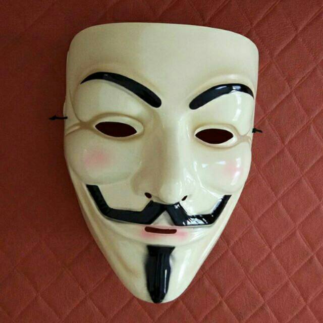 Topeng halloween anonymous vendetta thermo guy fawkes grade ori