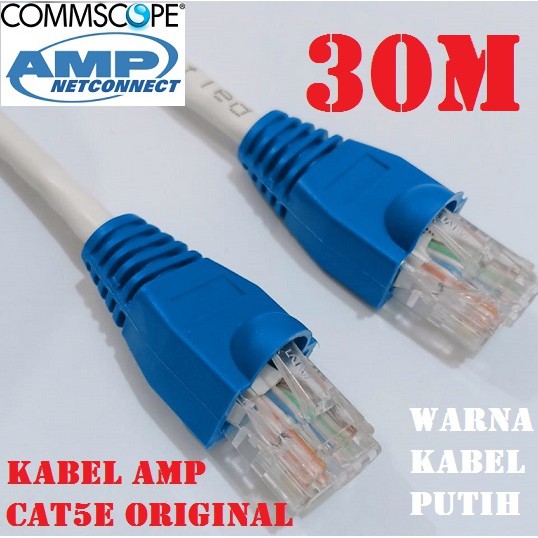 Kabel LAN Cat5 30M UTP AMP Commscope Original Siap Pakai 30 Meter