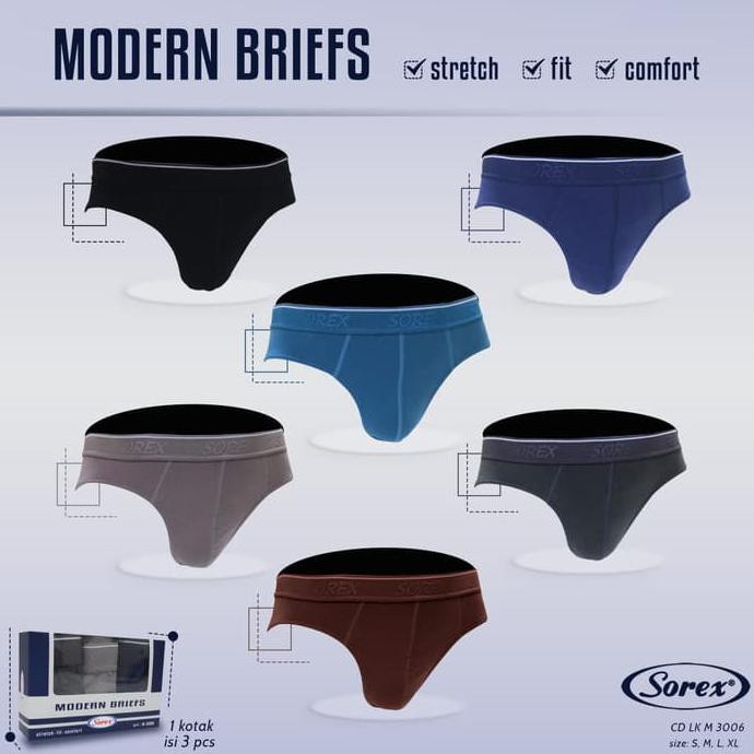 NEW Celana Dalam Pria Laki Segitiga MOdern Briefs Sorex M3006 - S