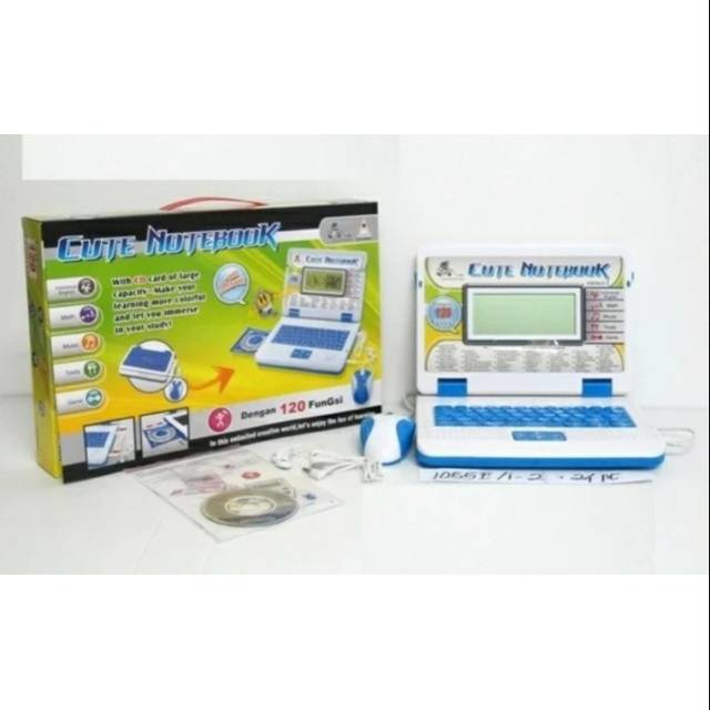 Mainan Laptop Cute Notebook 2 Bahasa 120 Fungsi