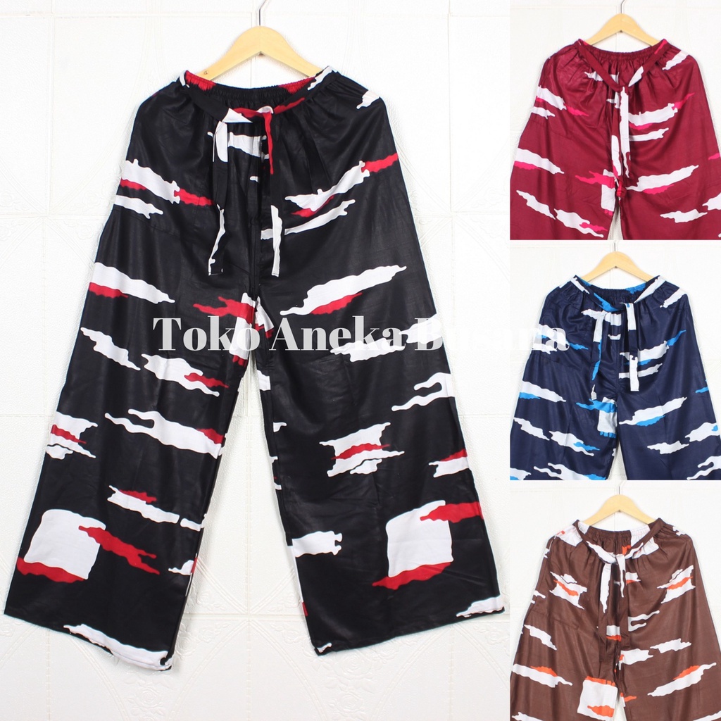 Celana Kulot Wanita Motif Tie Dye Bahan Rayon