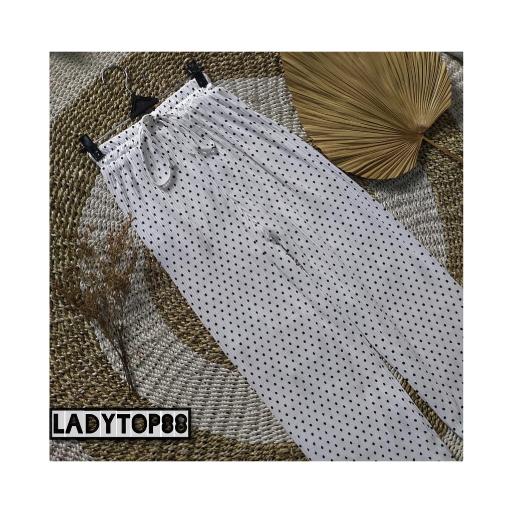 KULOT PLISKET TALI LIDI MOTIF POLAKDOT TERBARU // CELANA SPAN TALI LIDI // KULOT LIDI SPAN MOTIF POLKADOT