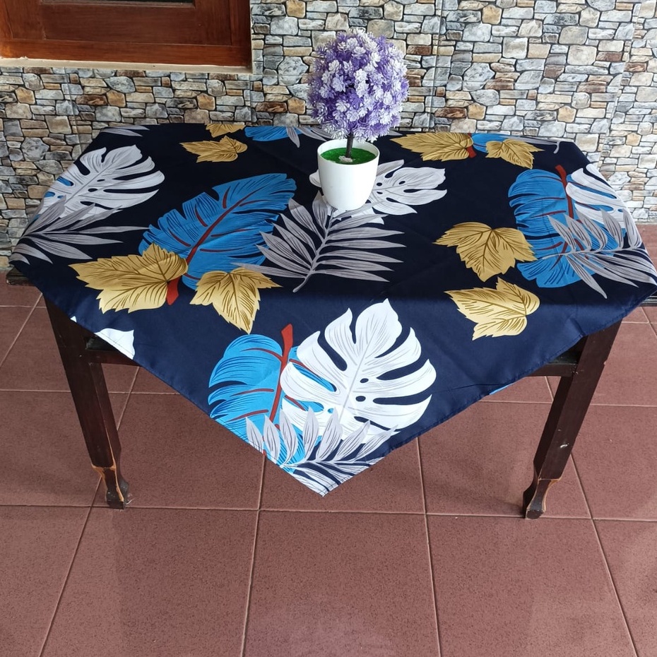 Taplak Meja Aesthetic Batik 100x100 Tanpa Rumbai Bahan Kain Katun Anti Luntur Dekorasi Ruangan Cantik