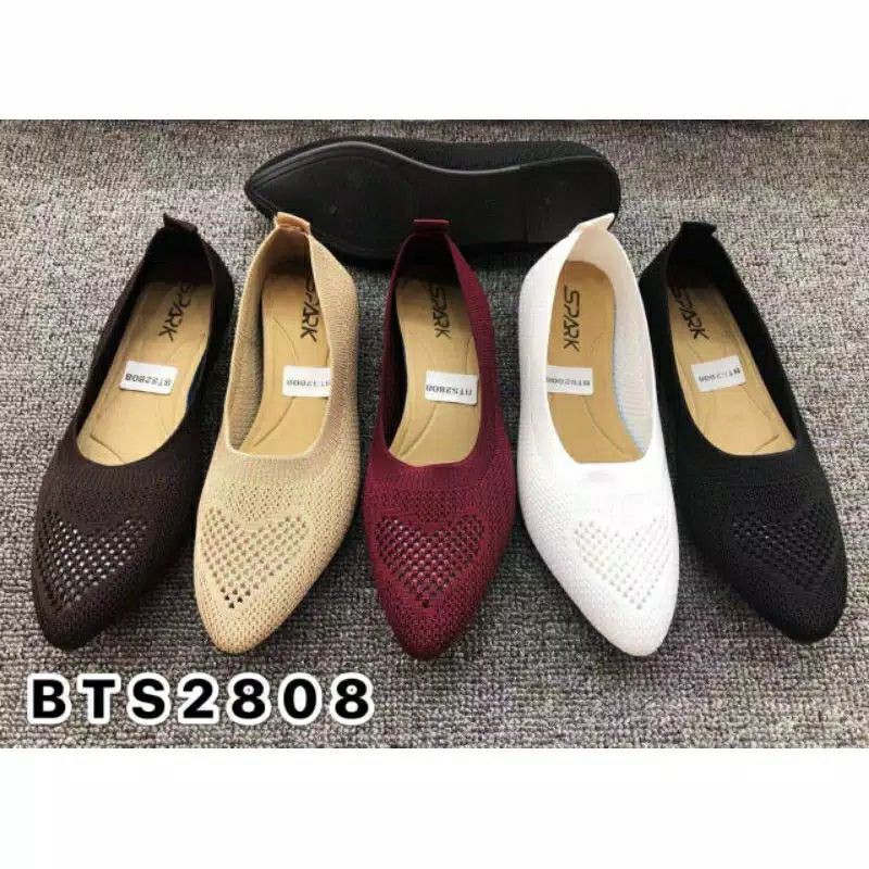 sepatu flat-flat shoes-sepatu balet-sepatu spark bts2808-sepatu wanita-sepatu rajut.