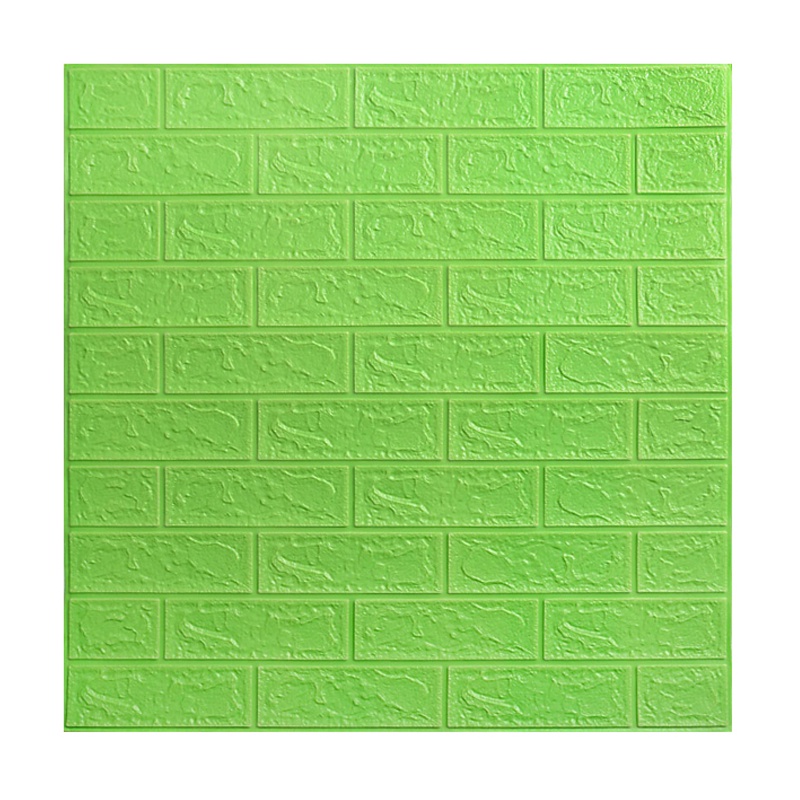 [COD] Wallpaper Dinding Wallpaper 3D Walpaper Foam Motif Batu Bata Good Quality Pabrik 70x77CM Ketebalan Sebenarnya 6MM-HIJAU 70*77CM