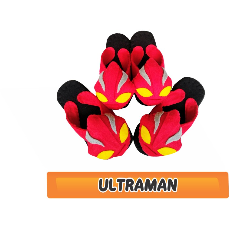 Sandal Karakter Boneka Ultraman  Hitam Merah Size Kecil 