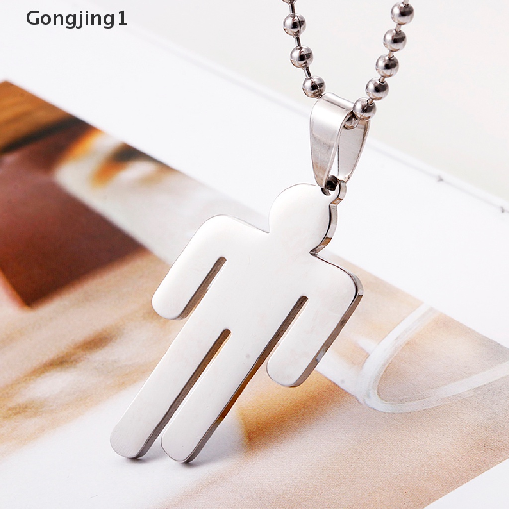 Gongjing1 Kalung Rantai Dengan Liontin Billie Eilish Bahan Stainless Steel Untuk Wanita